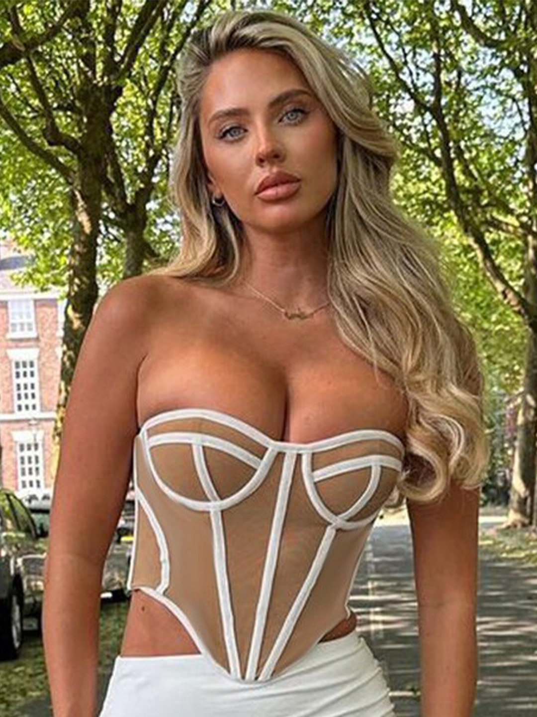 

StyleCast Nude Coloured Strapless Corset Crop Top