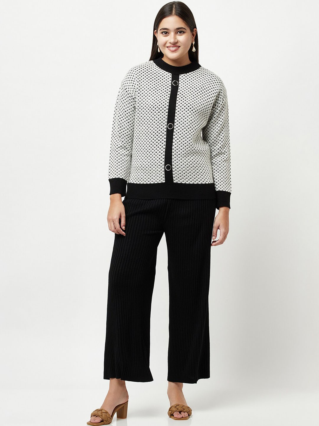 

Knitstudio Self Design Knitted Sweater & Palazzos, White
