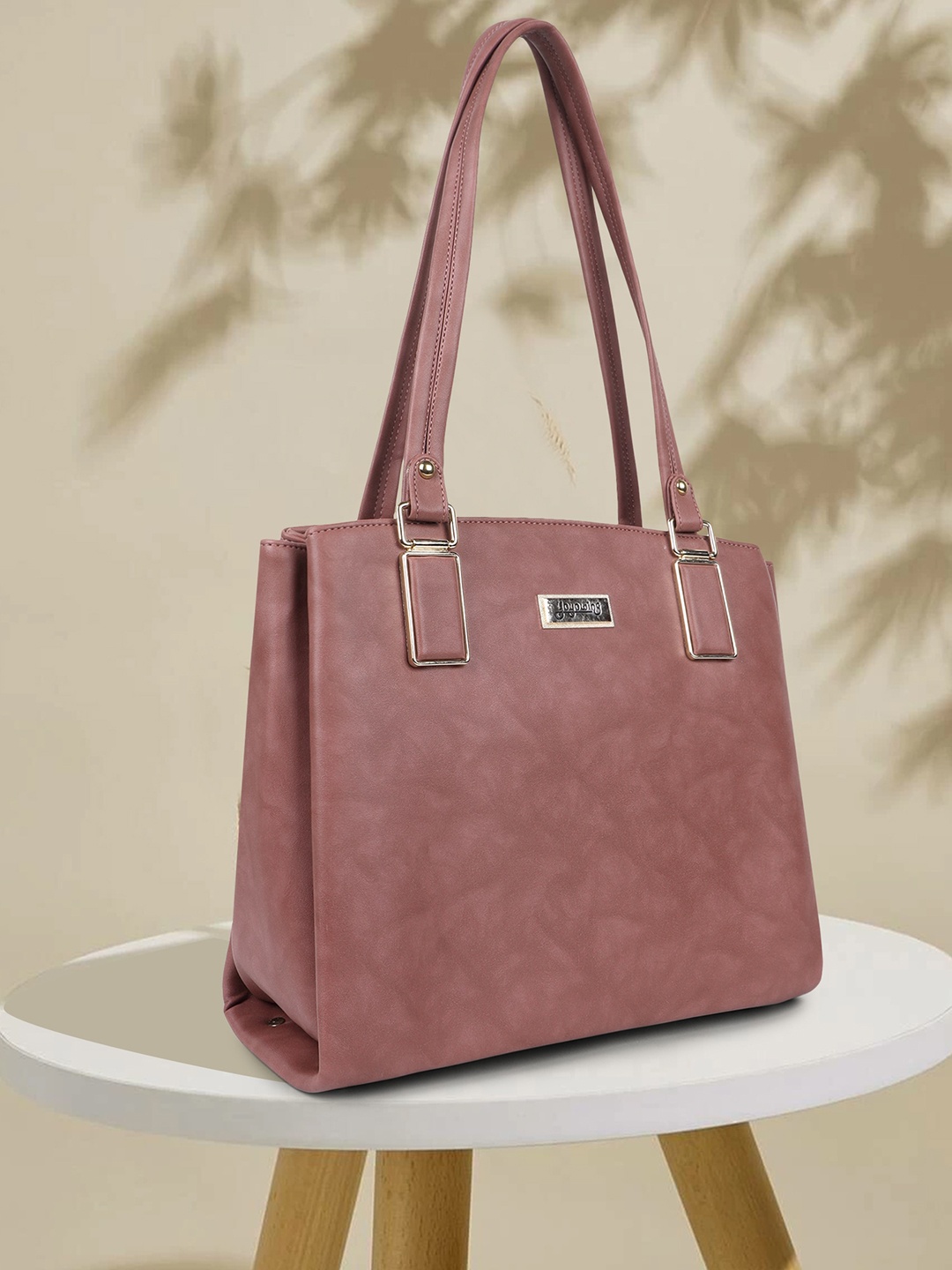 

YOYOWING Abstract Printed Structured Shoulder Bag, Pink