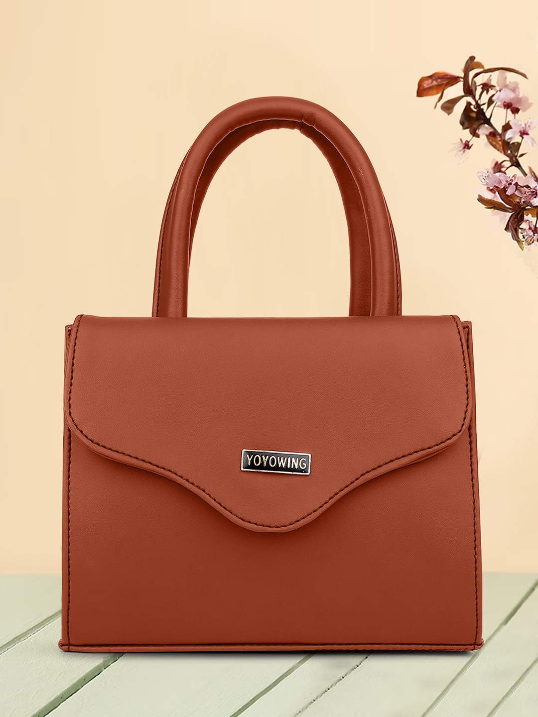 

YOYOWING Structured Handheld Bag, Tan