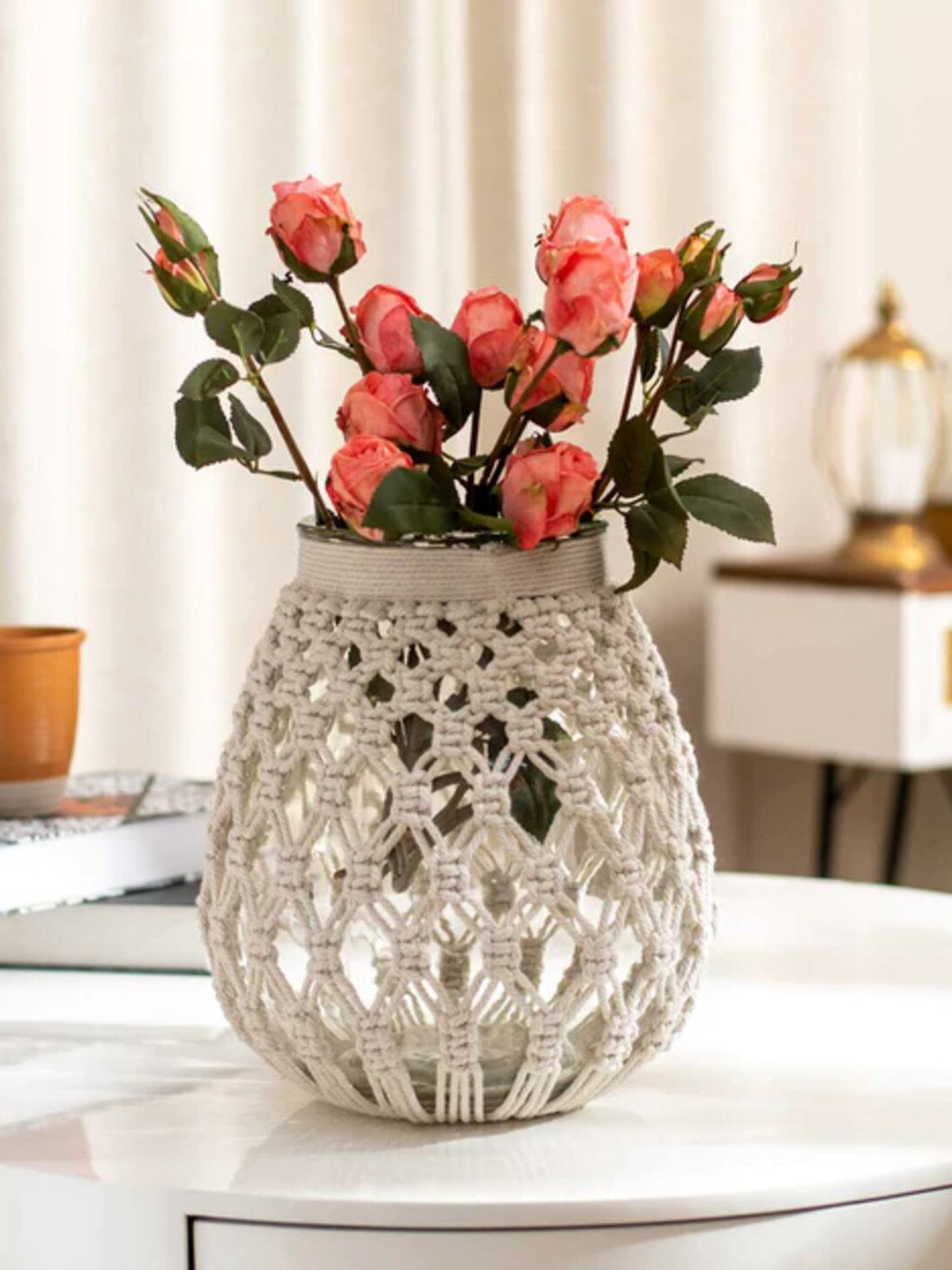 

THEDECORKART Transparent Glass Flower Vase