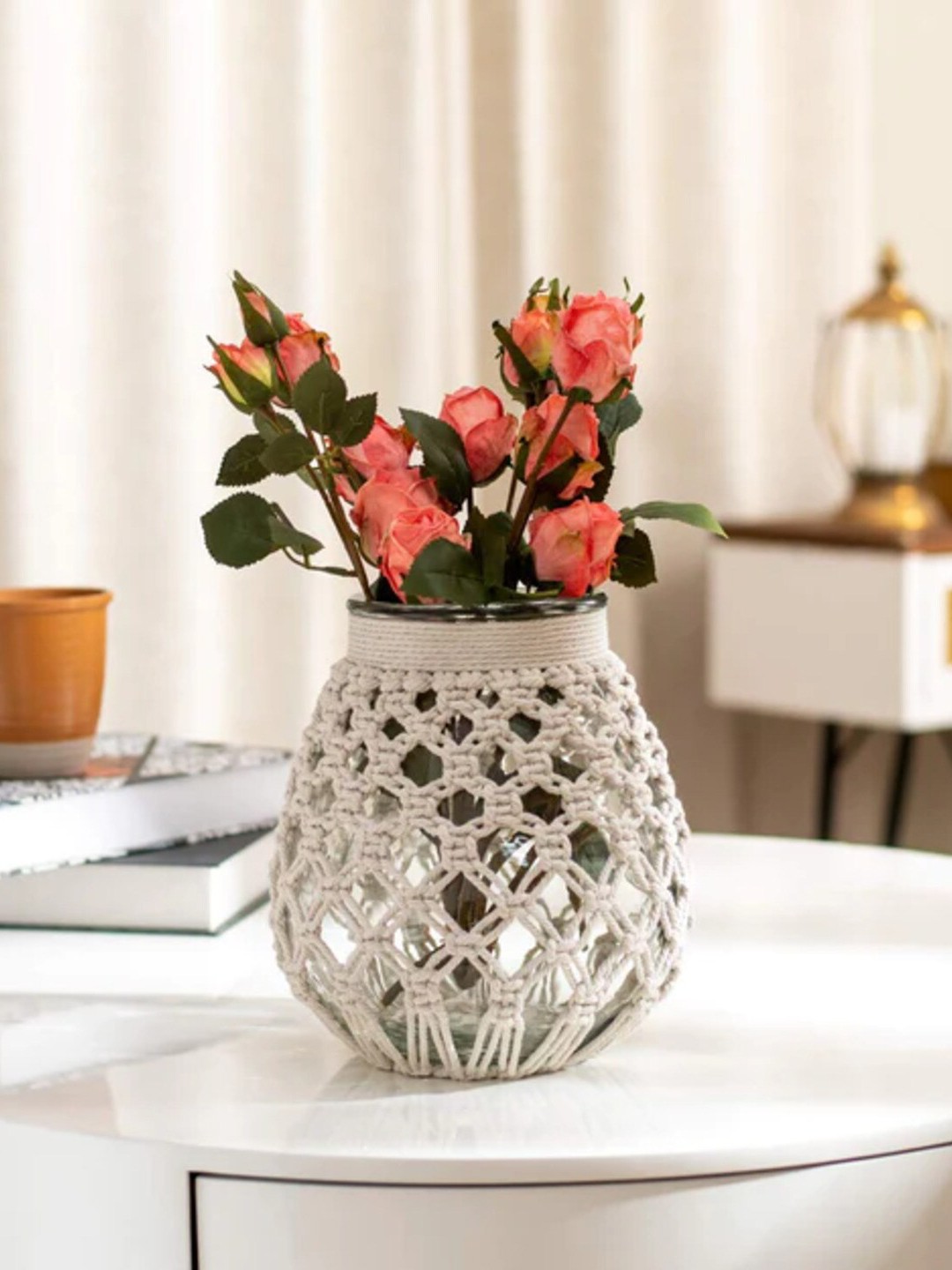 

THEDECORKART Transparent Glass Flower Vase