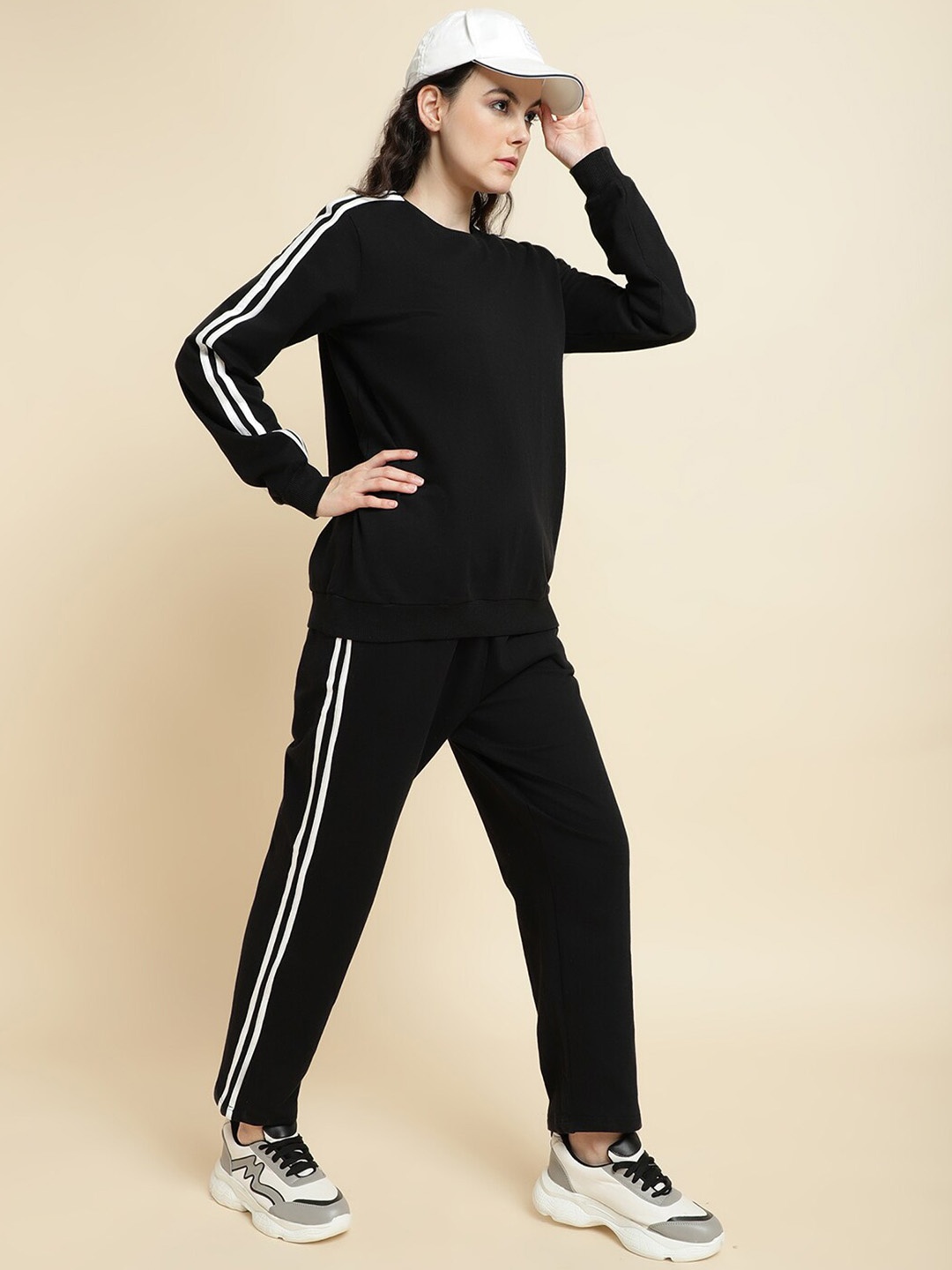 

UnaOne Terry Cotton Mid-Rise Tracksuit, Black