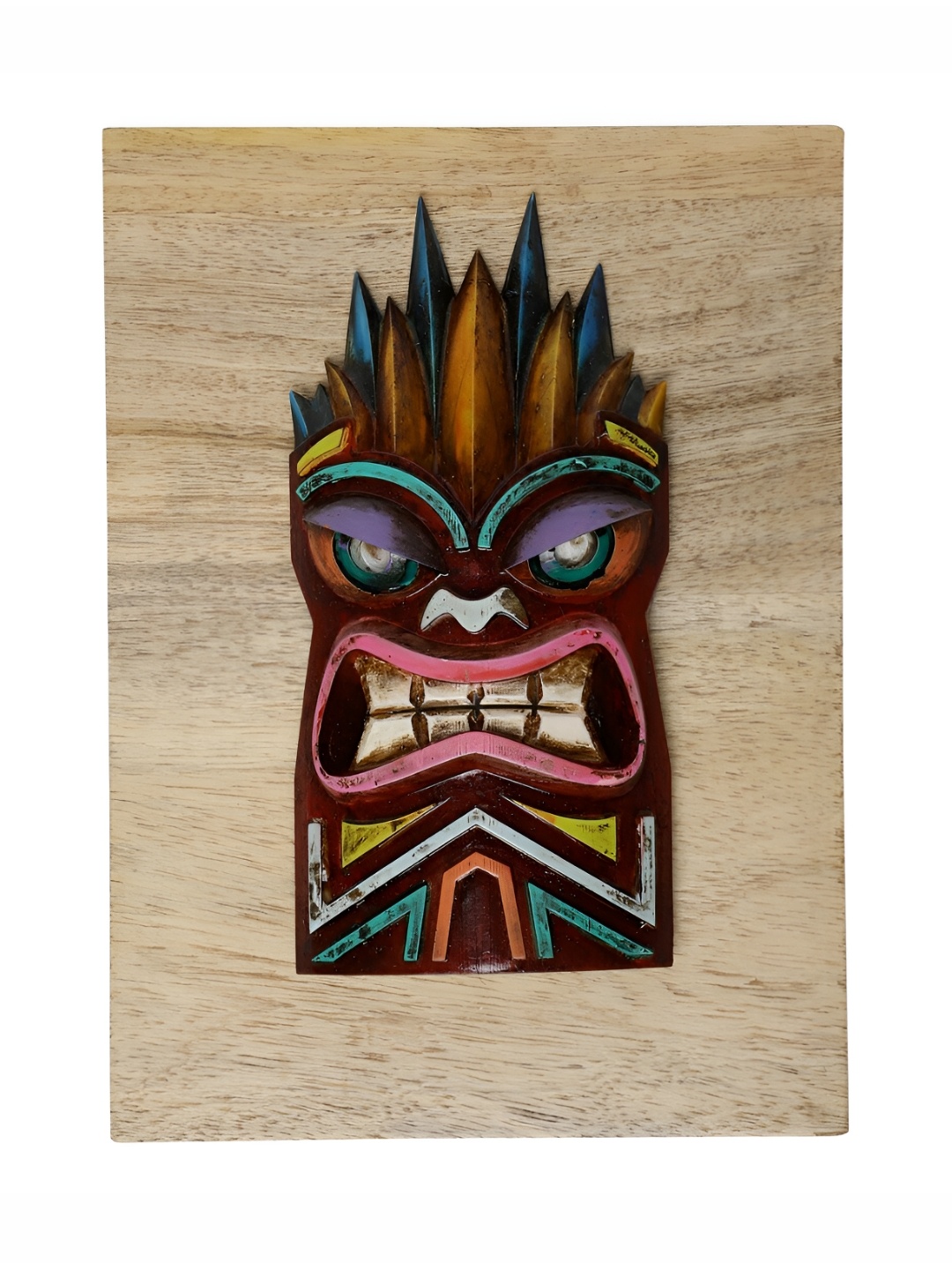

THE COCOTIER Pink & Purple Textured Tiki Wall Plate