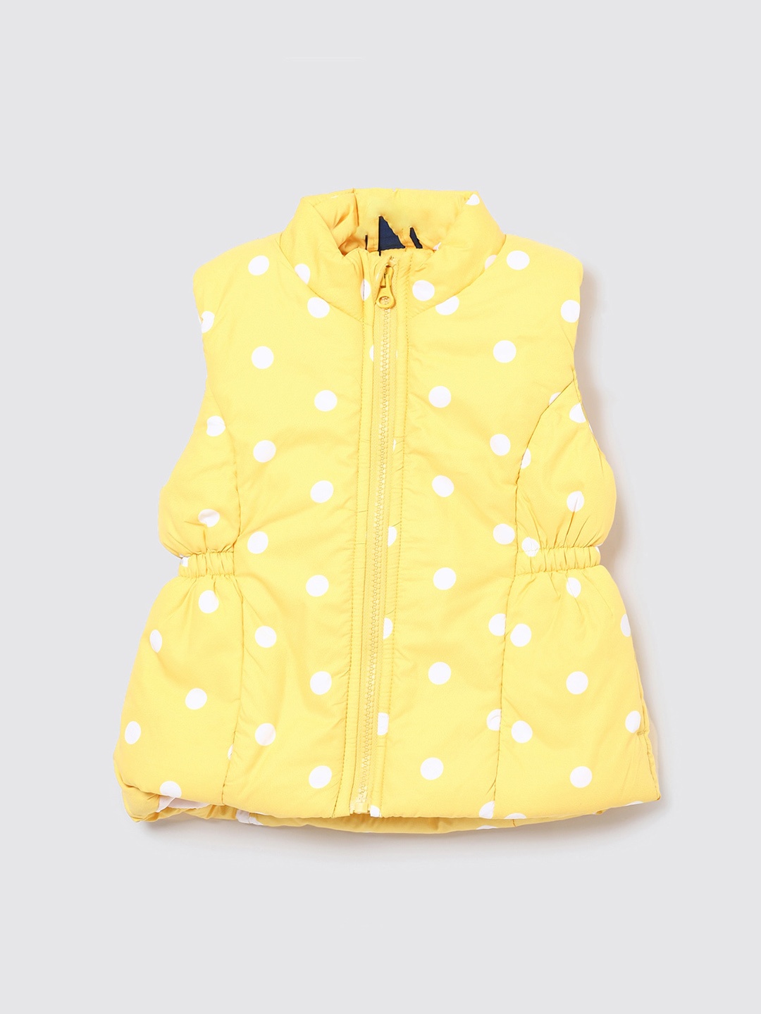 

Juniors by Lifestyle Girls Polka Dot Printed Sleeveless Puffer Jacket, Yellow