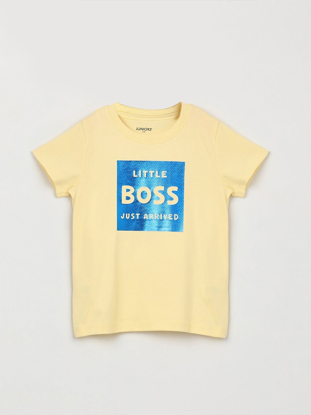 

Juniors by Lifestyle Boys Typography Printed Pure Cotton T-shirt, Yellow