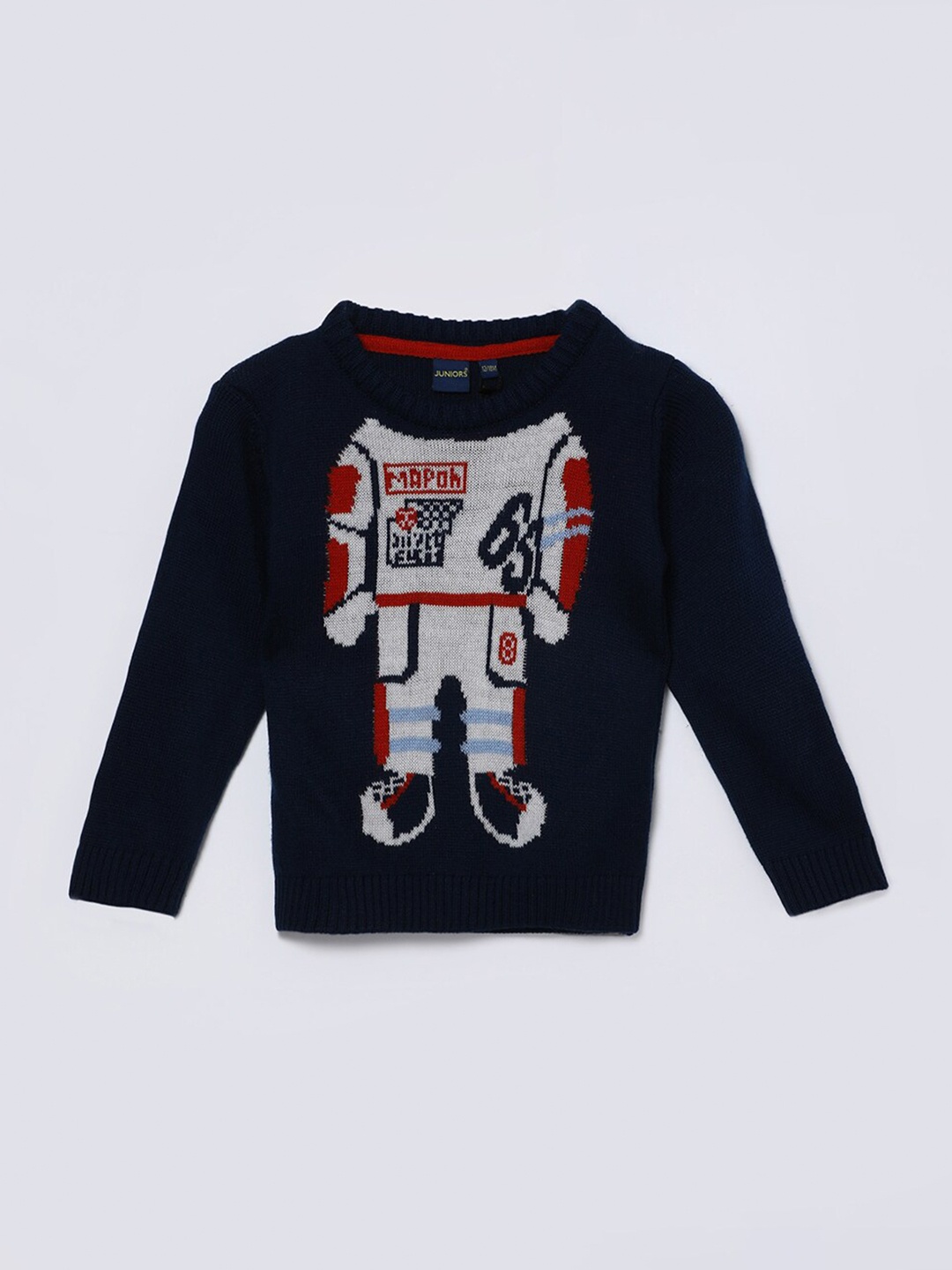 

Juniors by Lifestyle Boys Graphic Printed Acrylic Pullover Sweater, Navy blue