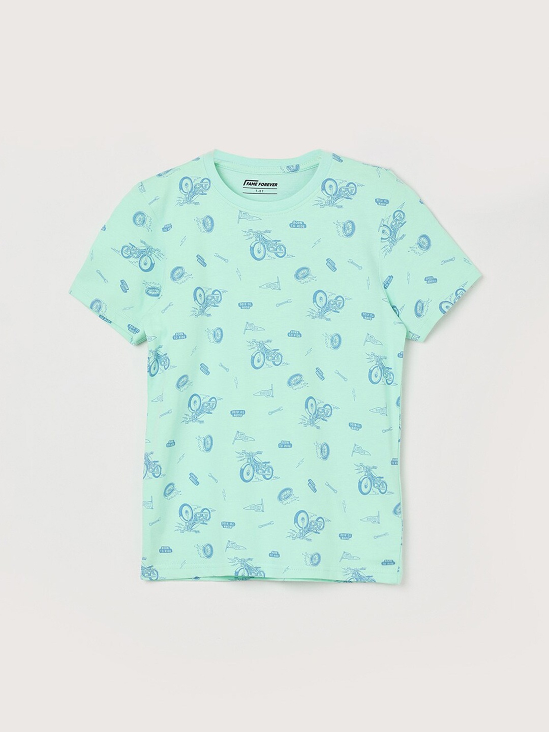 

Fame Forever by Lifestyle Boys Conversational Printed Pure Cotton T-shirt, Green