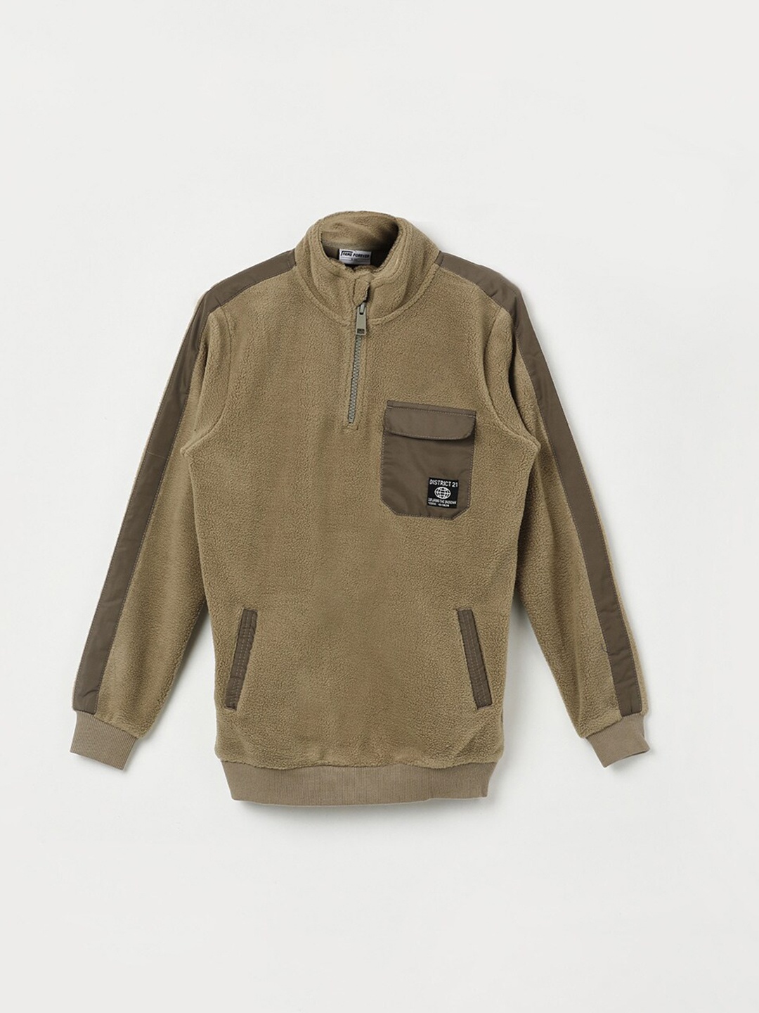 

Fame Forever by Lifestyle Boys High Collar Long Sleeves T-shirt, Olive