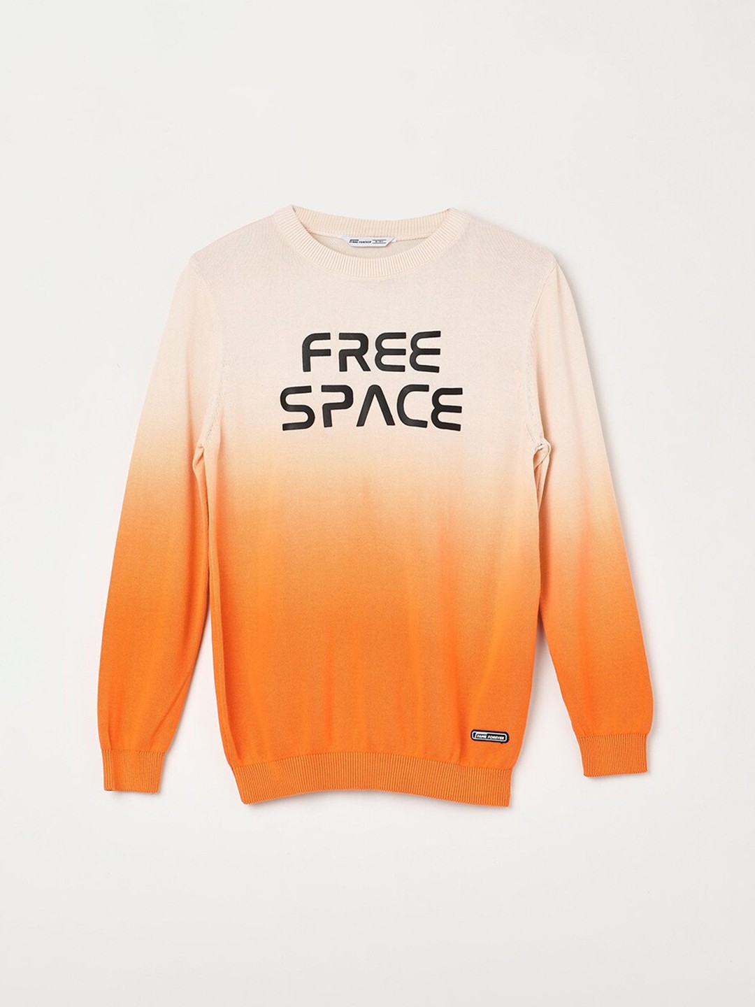 

Fame Forever by Lifestyle Boys Typography Printed Pure Cotton Pullover, Orange