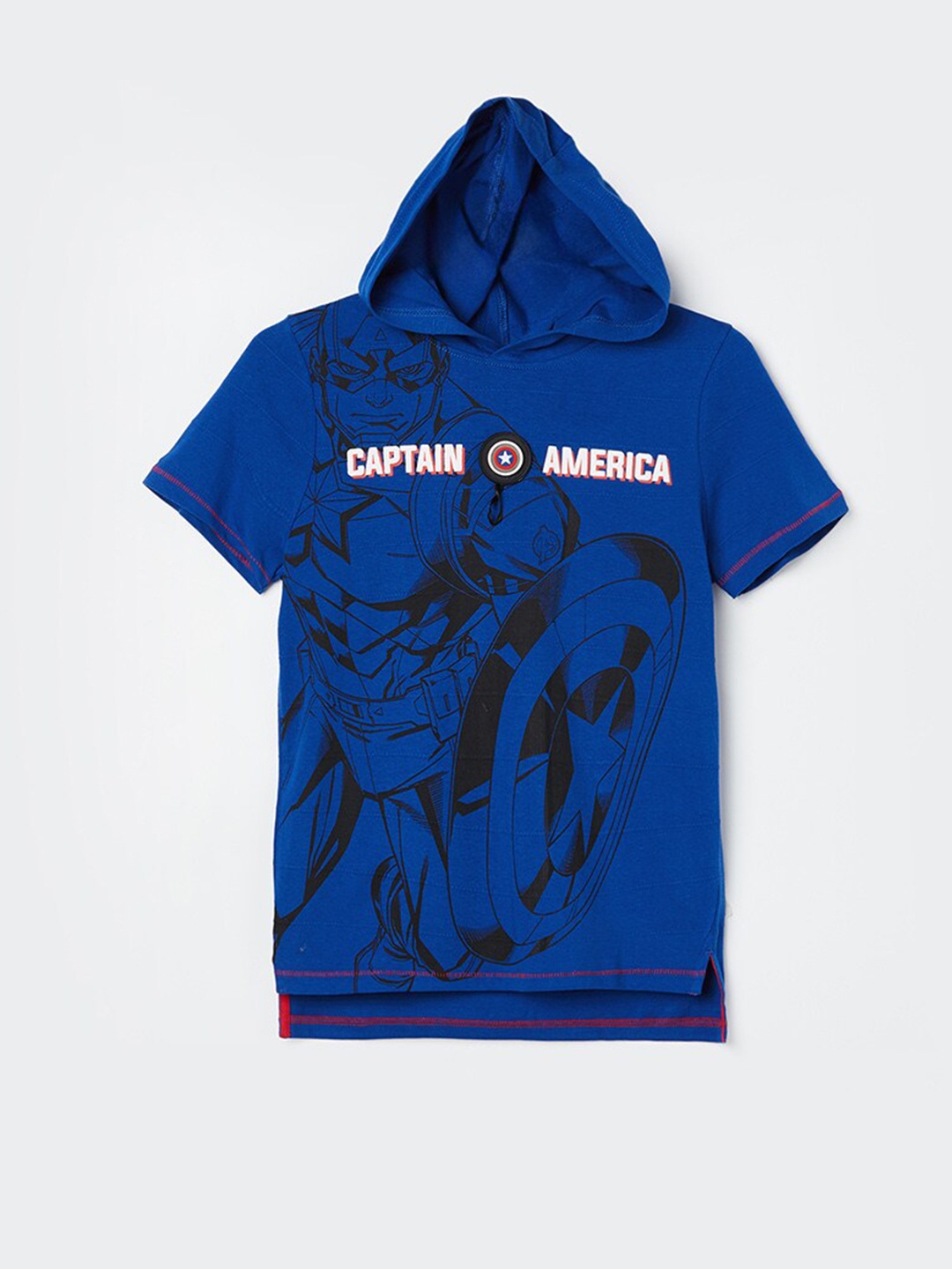 

Fame Forever by Lifestyle Boys Graphic Printed Hooded Pure Cotton T-shirt, Blue