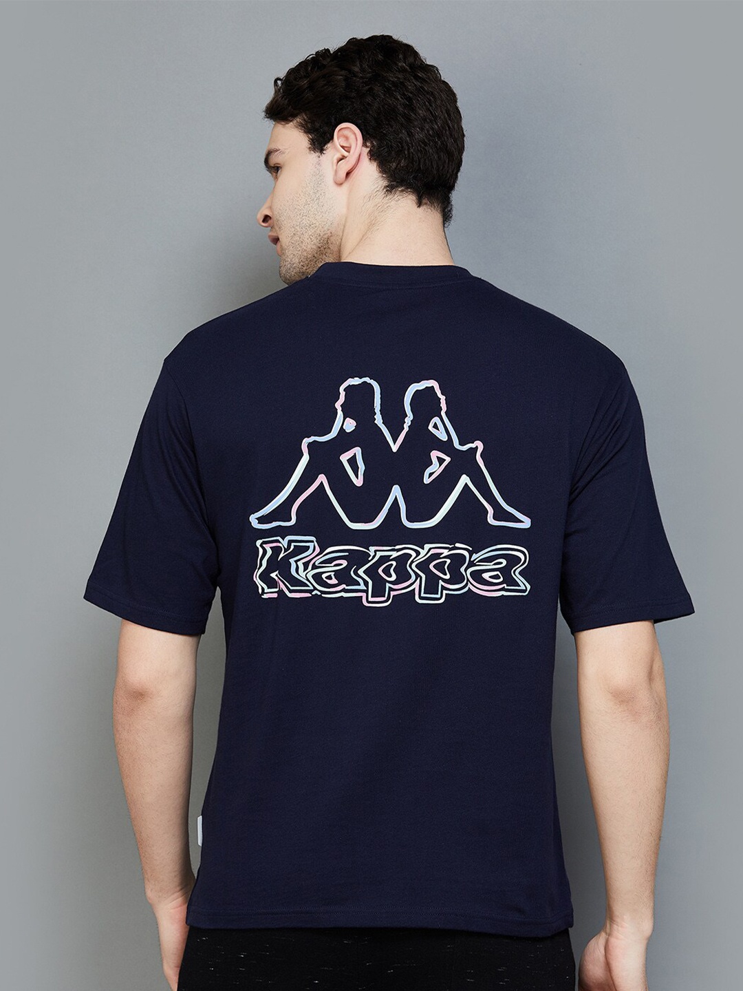 

Kappa Graphic Printed Cotton T-shirt, Navy blue