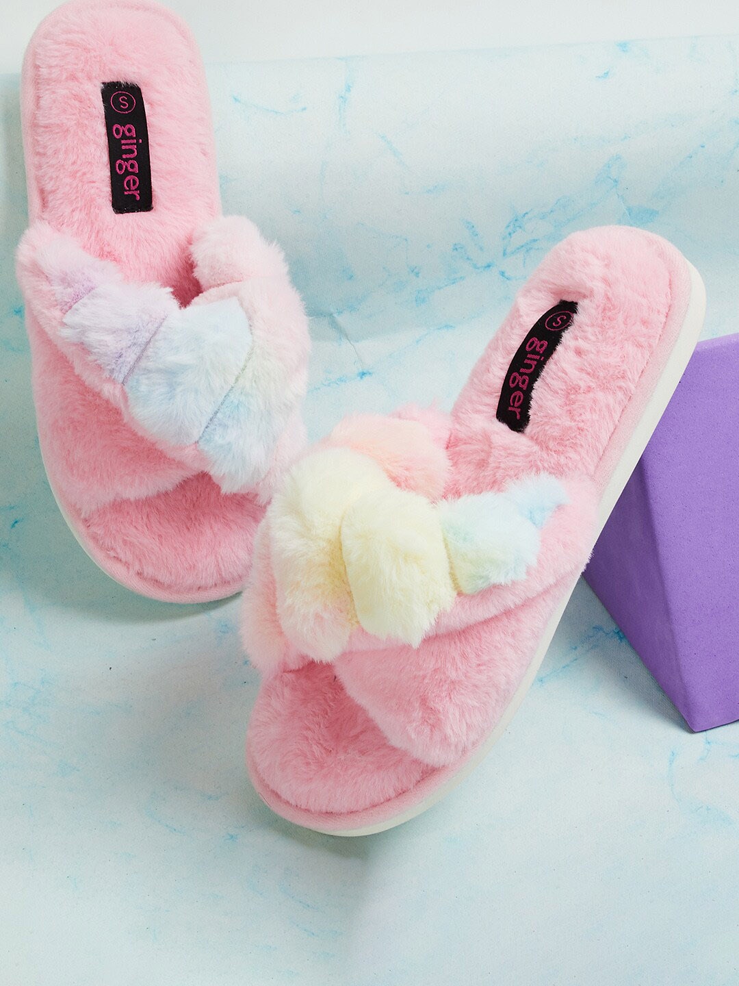 

Ginger by Lifestyle Women Self Design Room Slippers, Pink