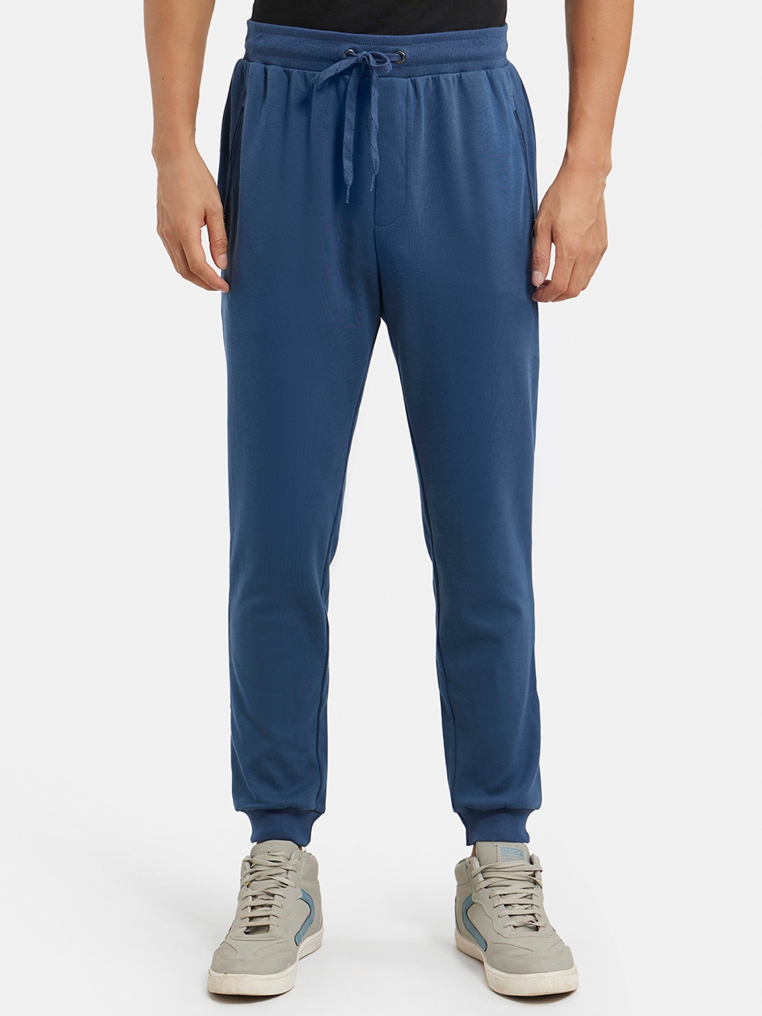 

Jockey Combed Cotton Rich Slim Fit Jogger with Zipper Pockets-AM02, Blue