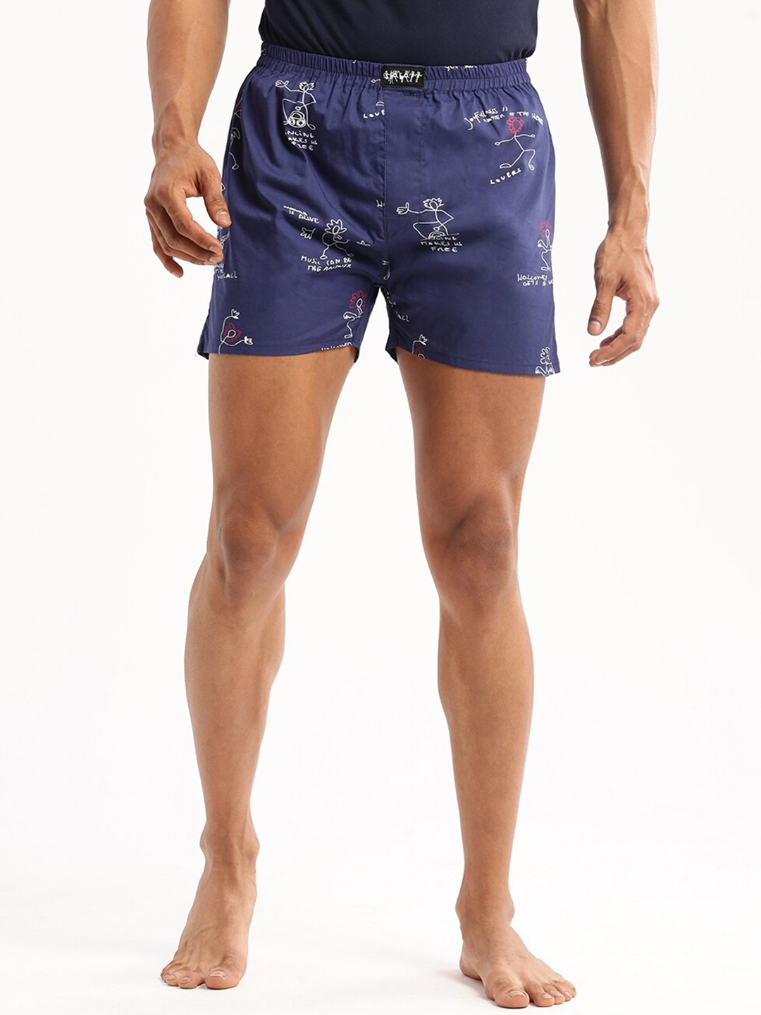 

SHOWOFF Slim Fit Conversational Printed Cotton Boxer AM-126-6_Blue