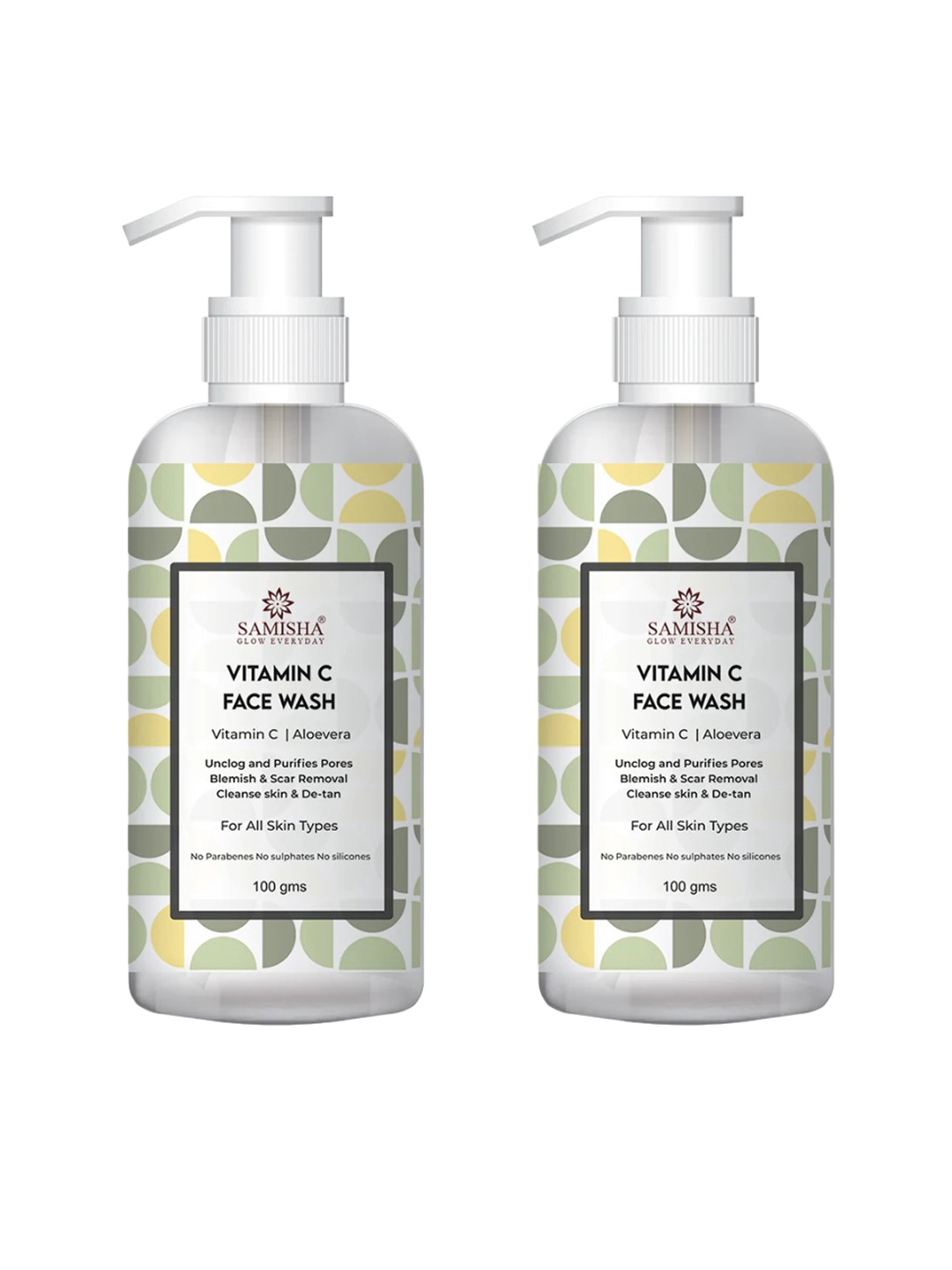 

SAMISHA Set of 2 Vitamin C Face Wash with Aloevera - 100 g each, White