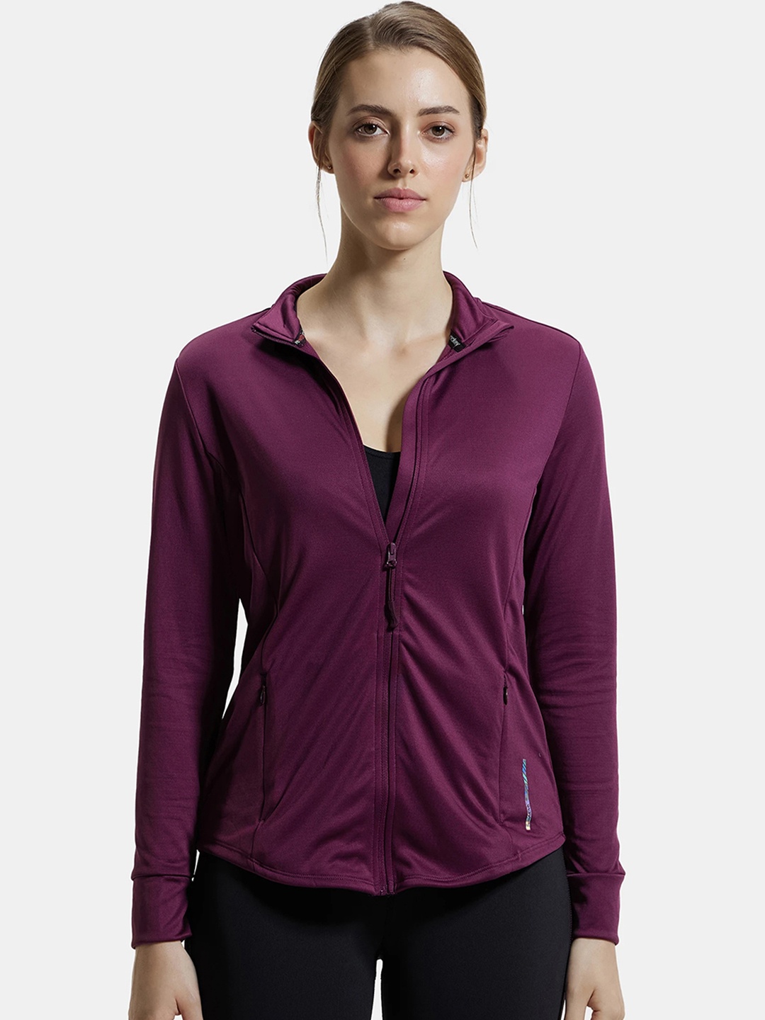 

Jockey Microfiber Relaxed fit Jacket with Curved Back Hem & StayDry Treatment-MW67, Purple