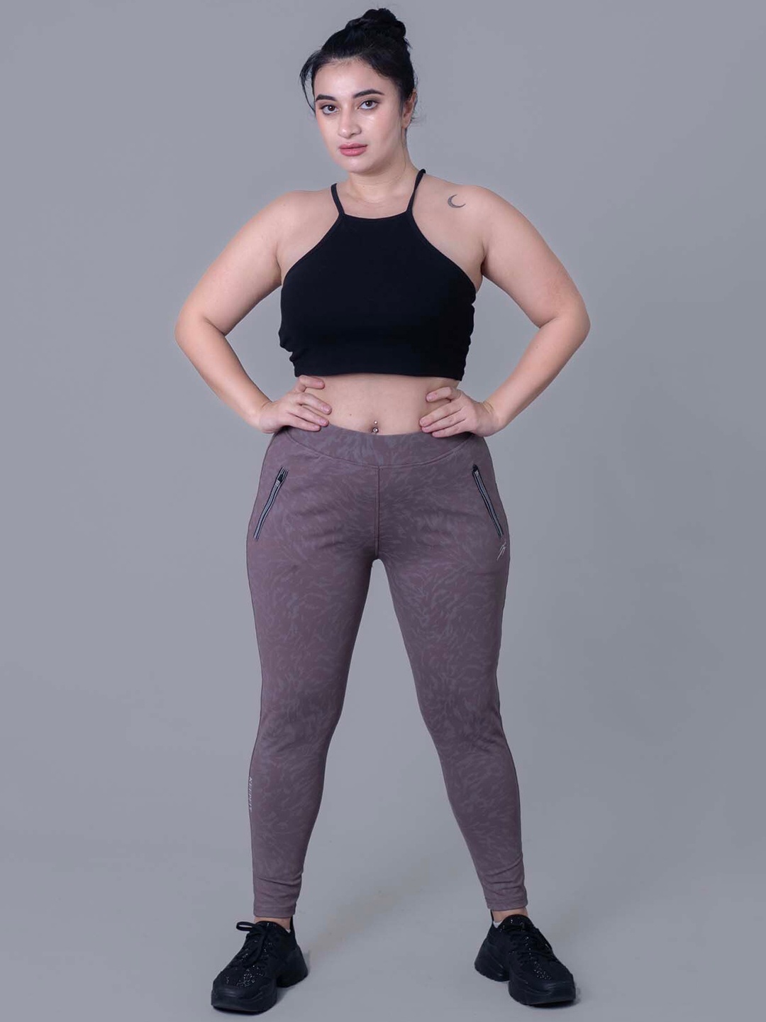 

Keepfit Women Printed Skinny-Fit Ankle-Length Tights, Beige
