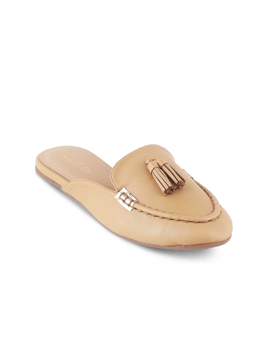 

Tresmode Round Toe Tasselled Mules, Beige