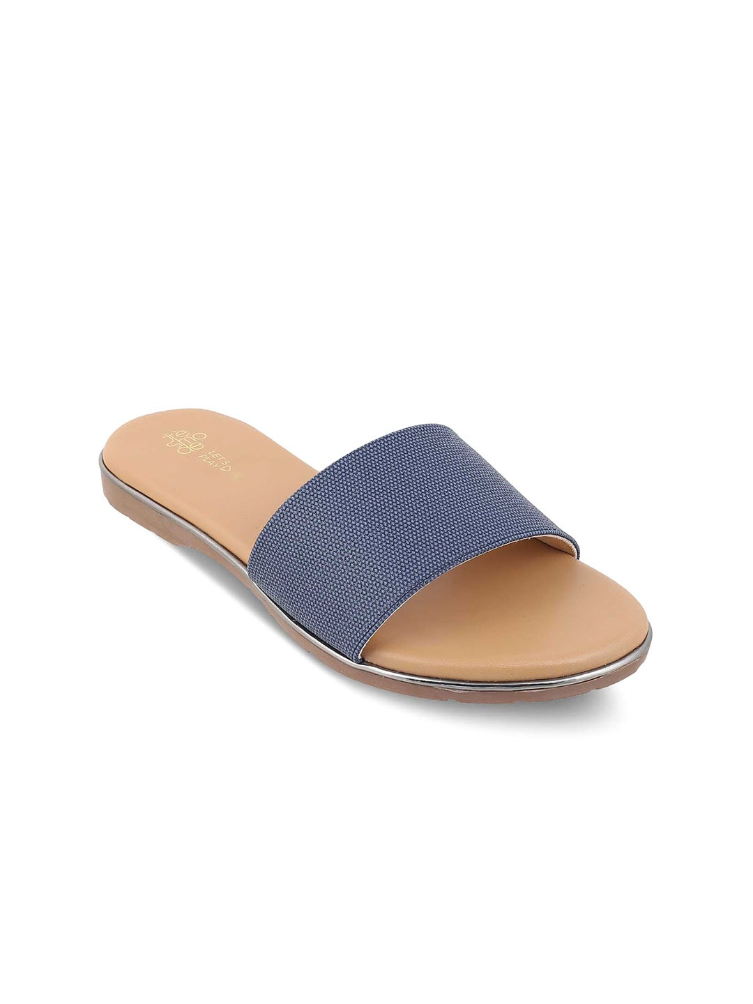 

Tresmode Textured Open Toe Flats, Blue