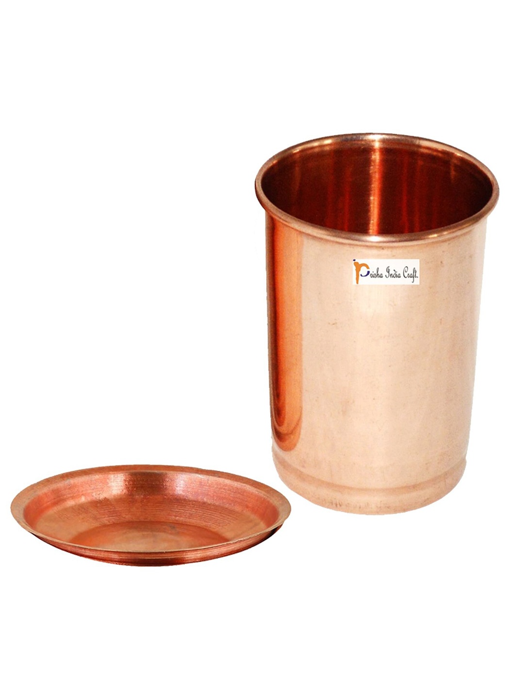 

PRISHA INDIA CRAFT Copper Water Glass With Lid 320 ml