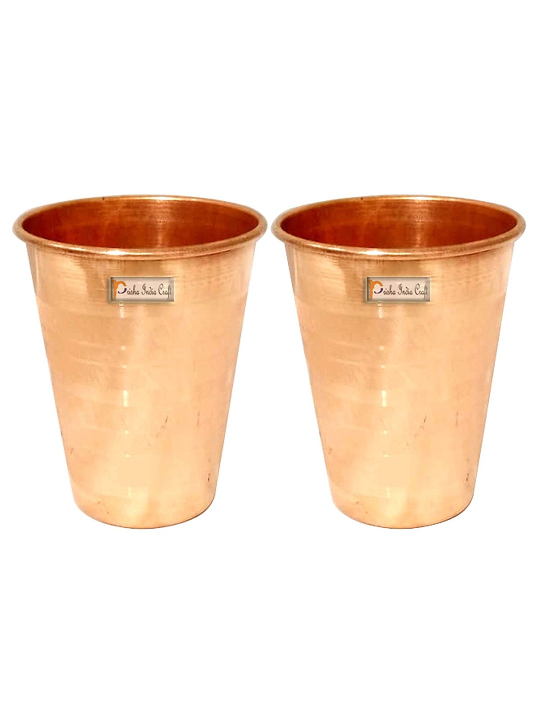 

PRISHA INDIA CRAFT 2 Pcs Copper Water Glasses 350 ml