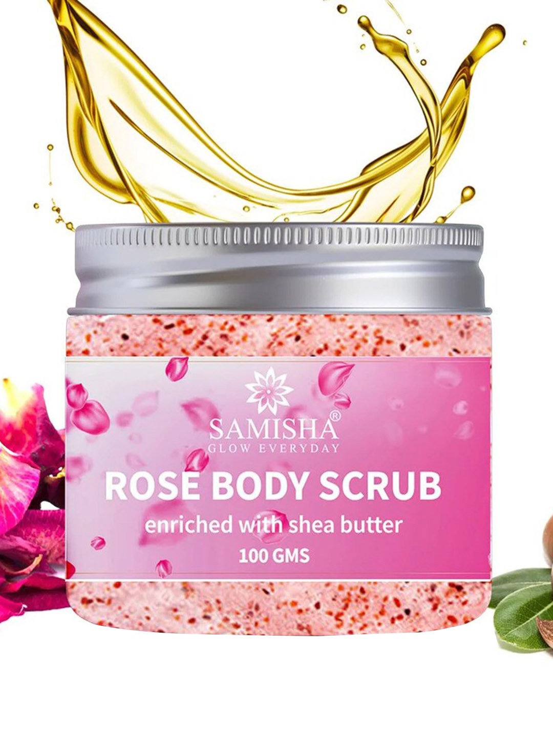 

SAMISHA Rose Body Scrub With Shea Butter - 100g, Pink