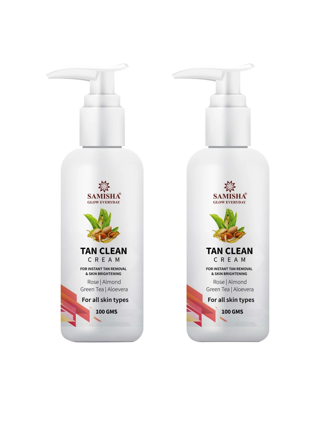 

SAMISHA Set of 2 Tan Clean Cream with Almond & Green Tea - 100 g each, White