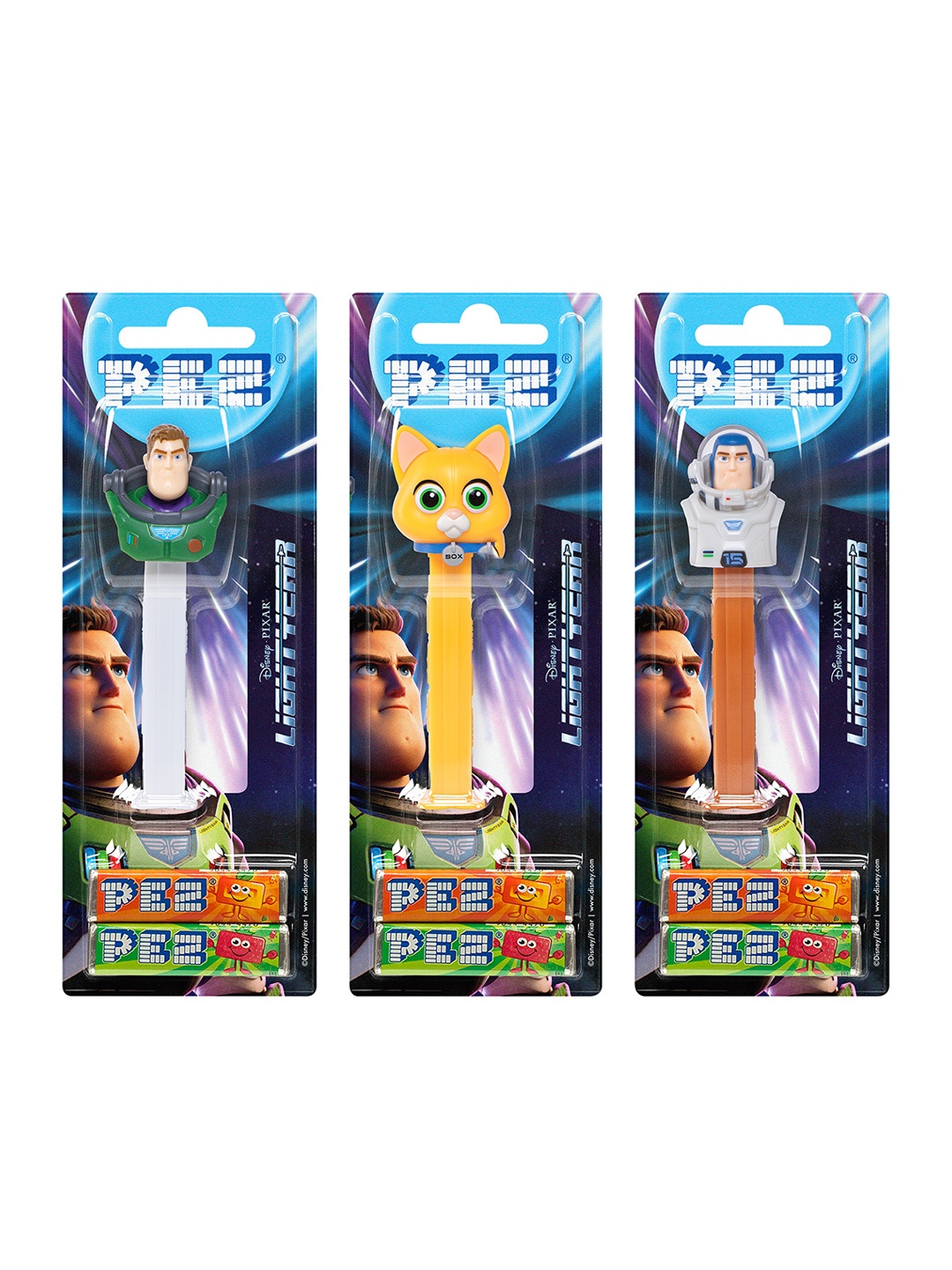 

PEZ Set of 3 Buzz Space Ranger Sox & Buzz XL-15 Candies 51 Gms, White