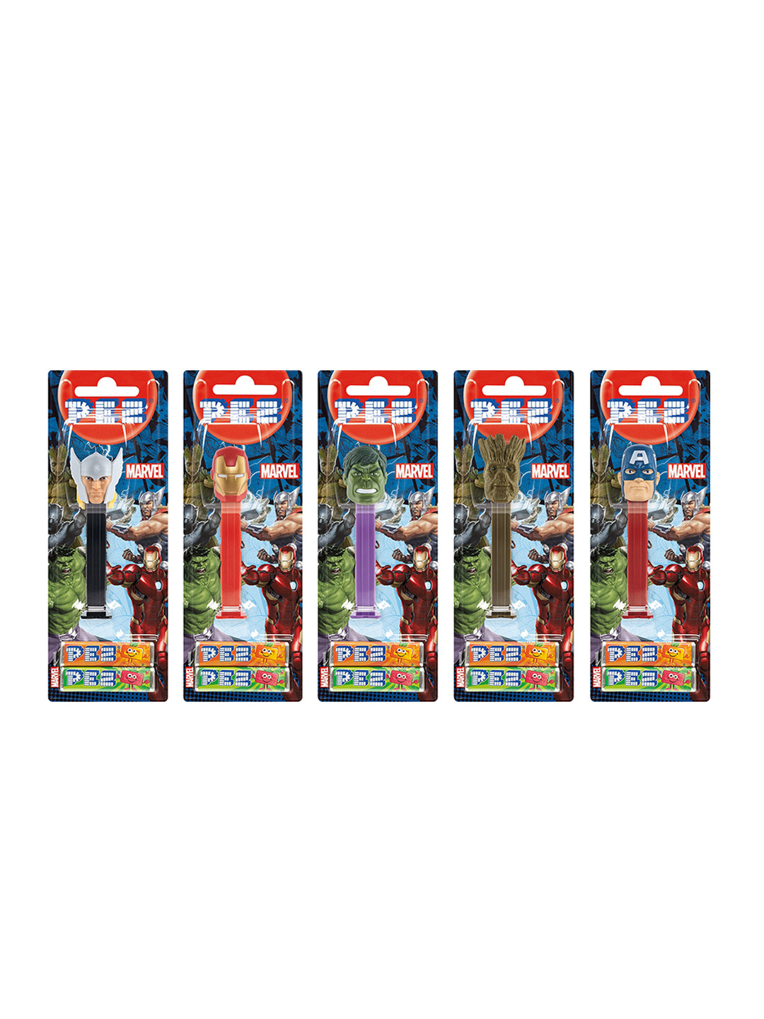 

PEZ Set of 5 Marvel Series Candy 85gm, Purple