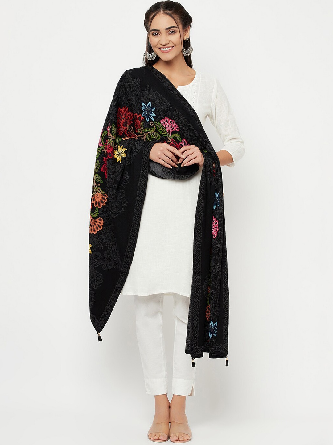 

Knitstudio Self-Design Acrylic Shawl, Black