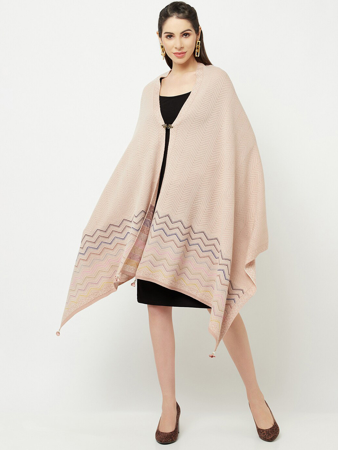 

Knitstudio Geometric Woven Design Shawl, Pink
