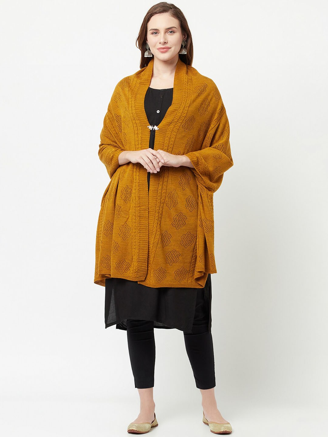 

Knitstudio Graphic Self-Design Acrylic Shawl, Mustard