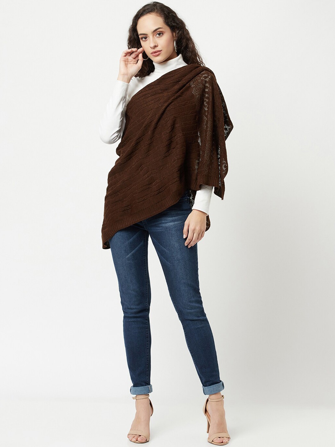 

Knitstudio Woven Design Acrylic Shawl, Brown