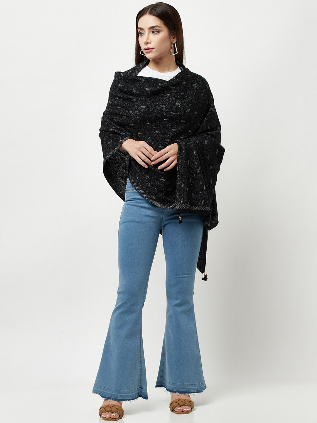 

Knitstudio Self-Design Acrylic Shawl, Black