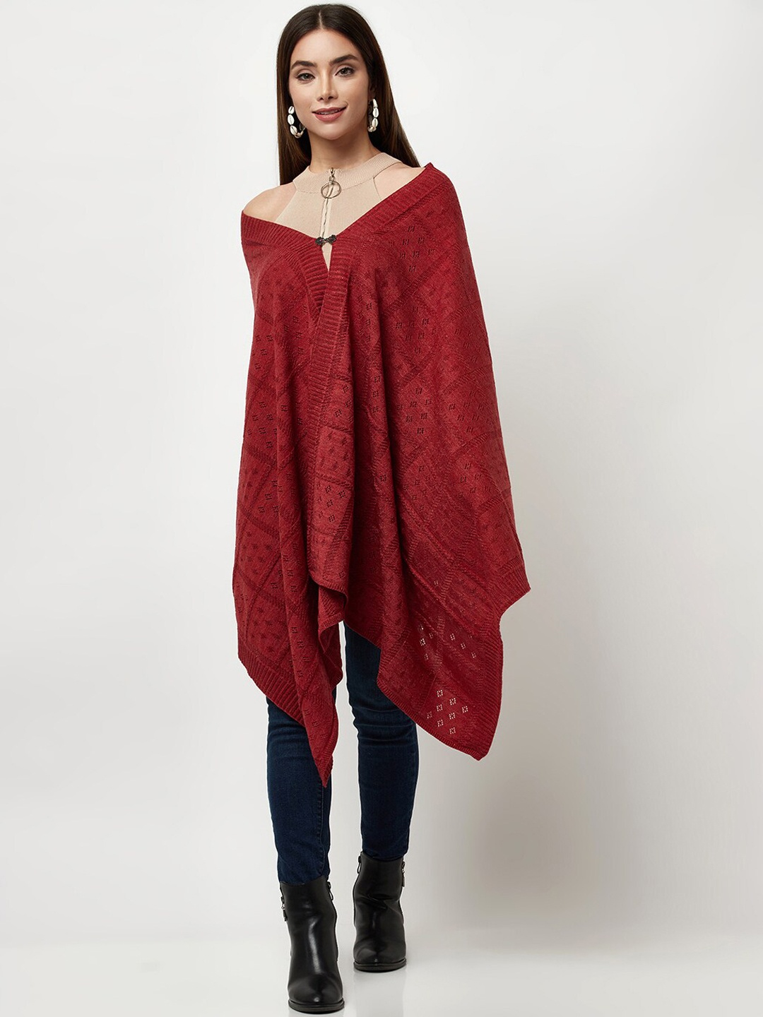 

Knitstudio Self-Design Acrylic Shawl, Red