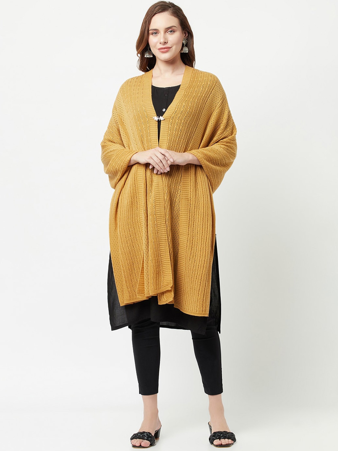 

Knitstudio Self Design Acrylic Shawl, Mustard