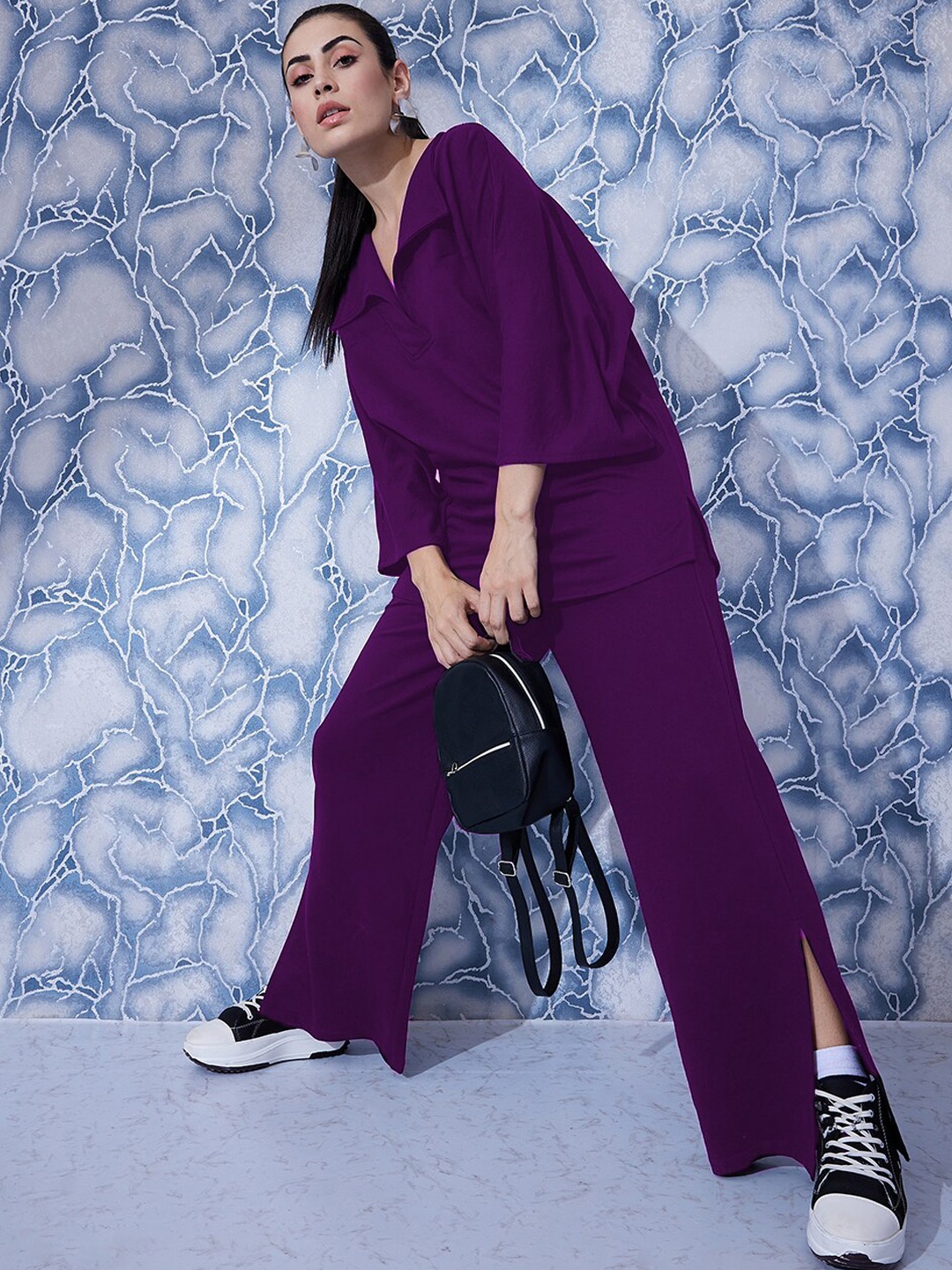 

Athena Top With Trousers Co-Ords, Purple