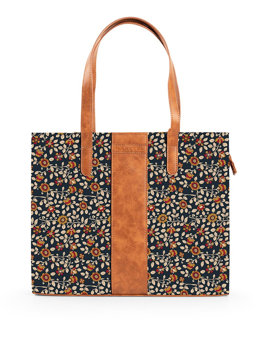 

KAAYTEE Women Printed Jute Laptop Bag, Navy blue