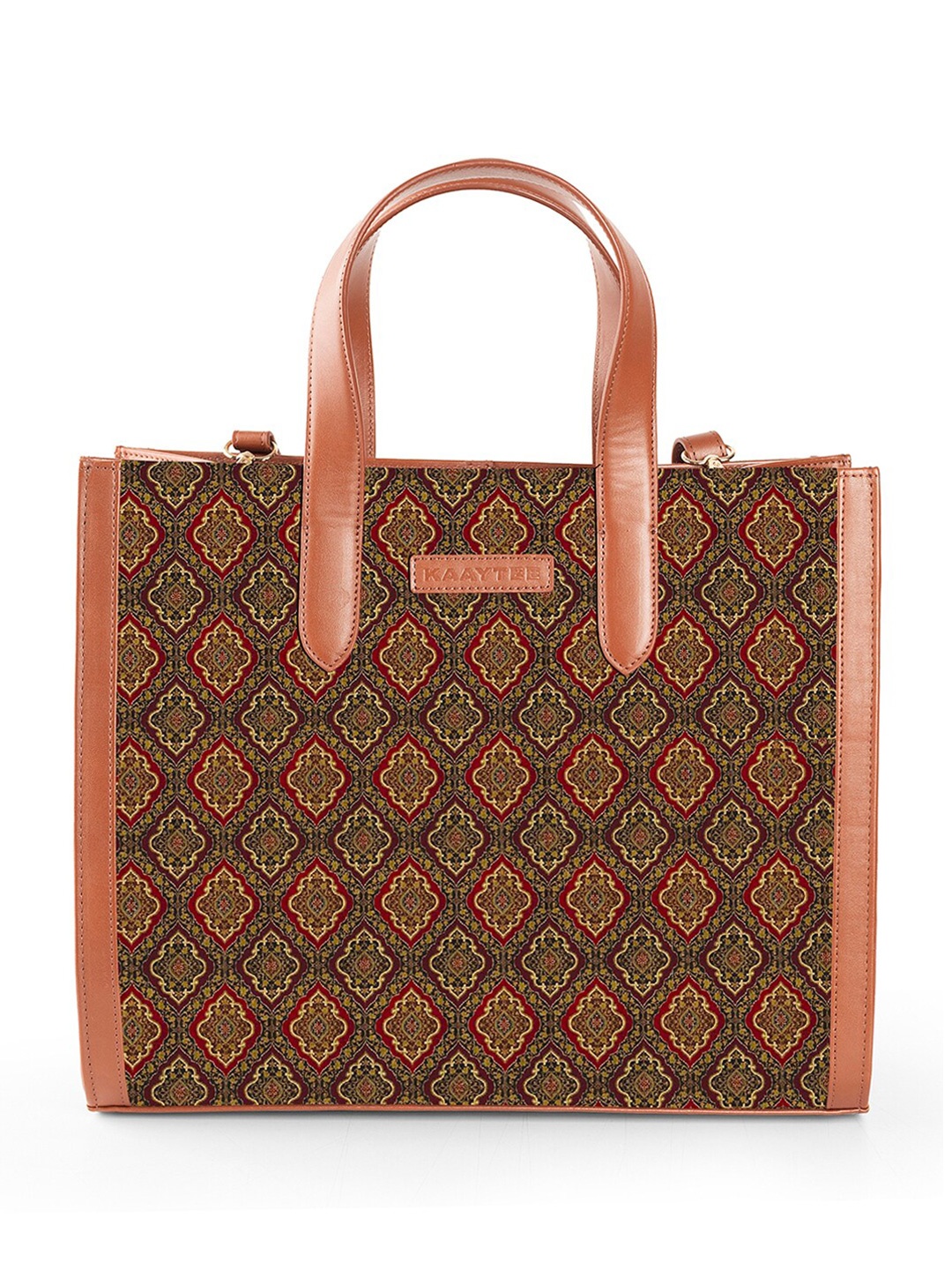 

KAAYTEE Ethnic Motifs Printed Jute Laptop Bag - Up to 15 inch, Brown