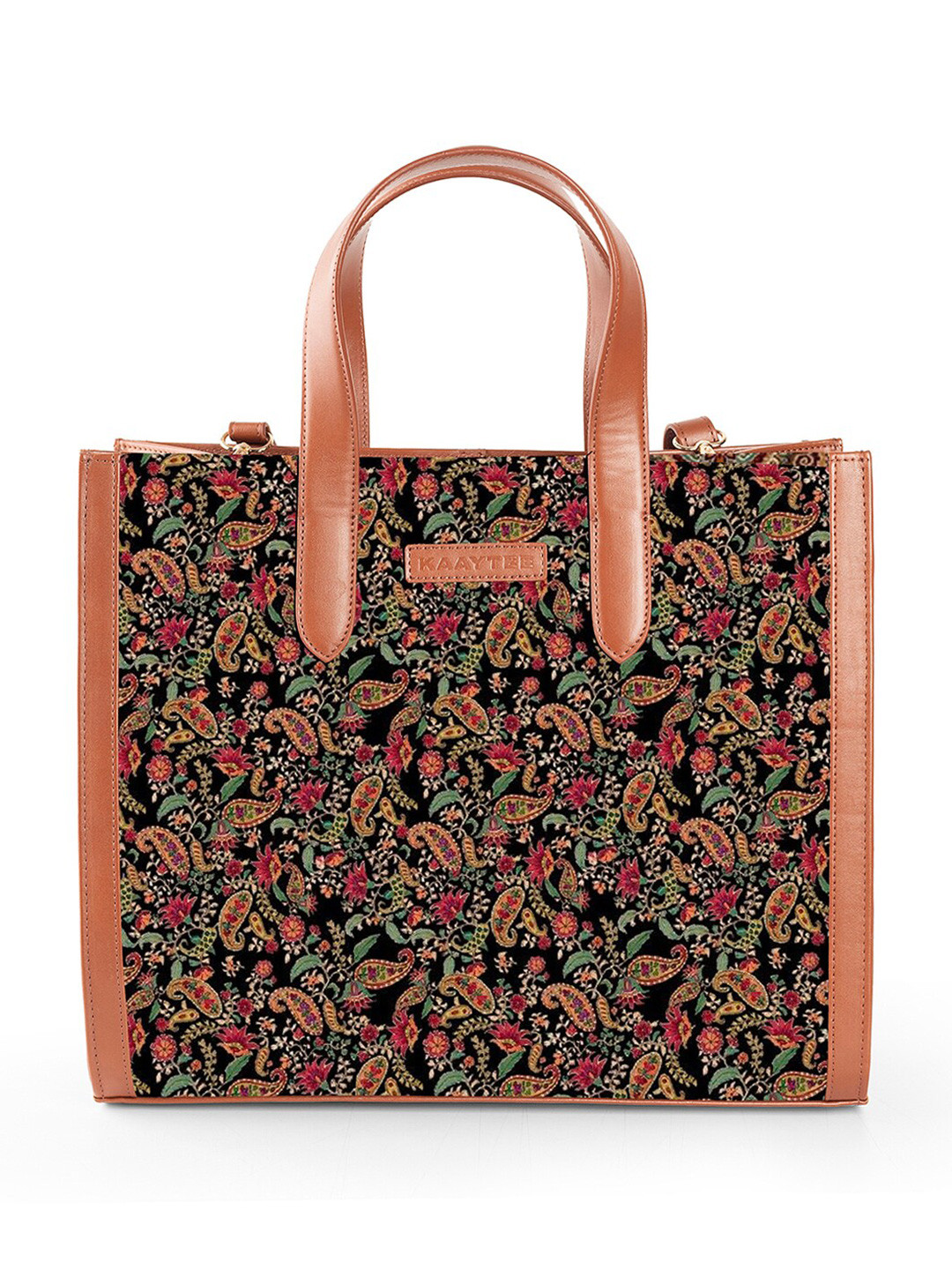 

KAAYTEE Women Printed Jute Laptop Bag, Black