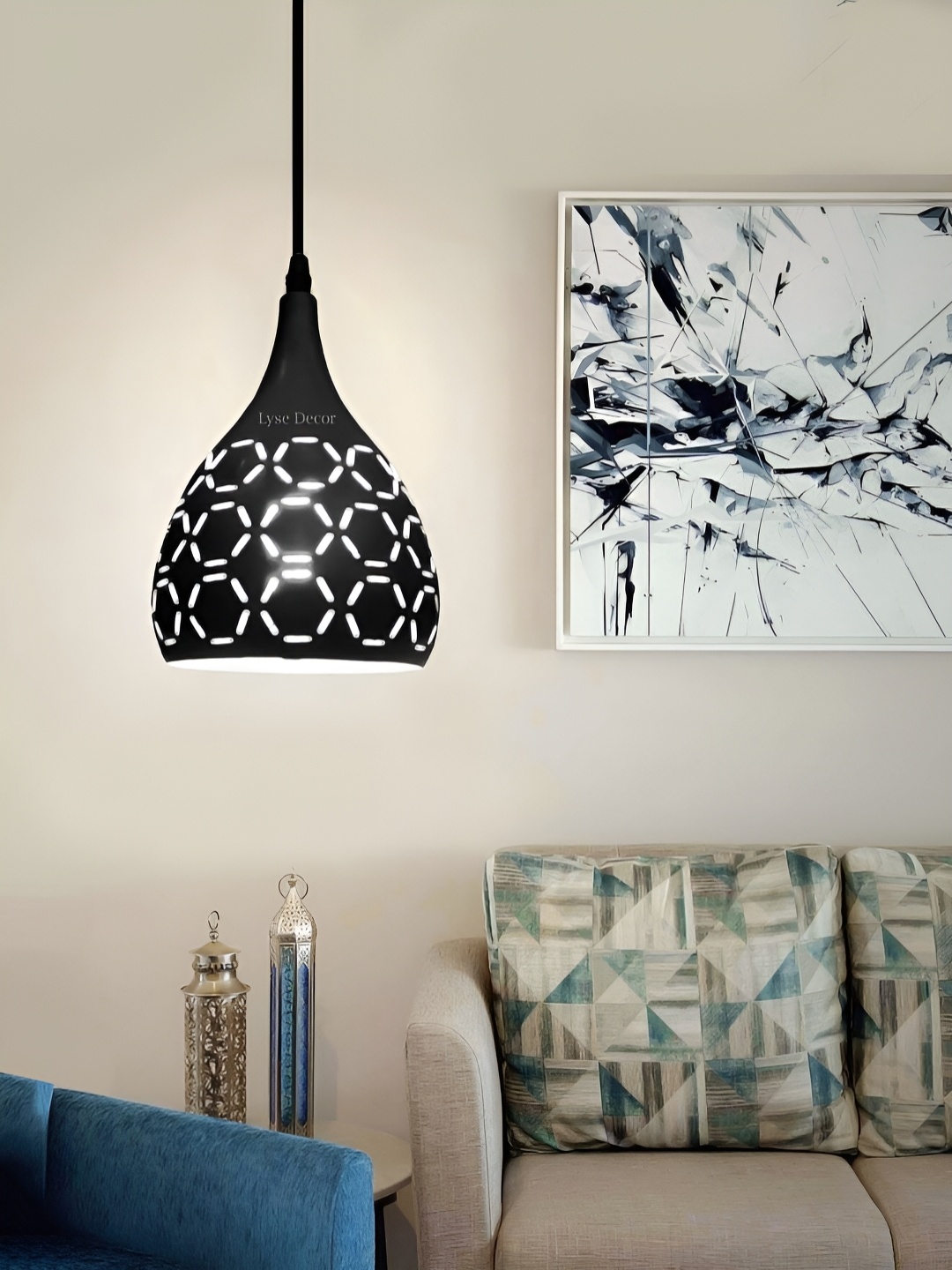 Lyse Decor Black Aluminium Ceiling Lamp