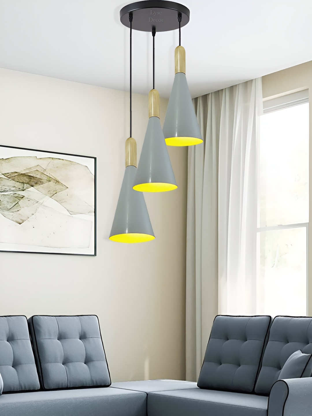 Lyse Decor White Contemporary Aluminium Triangle Ceiling Lamp
