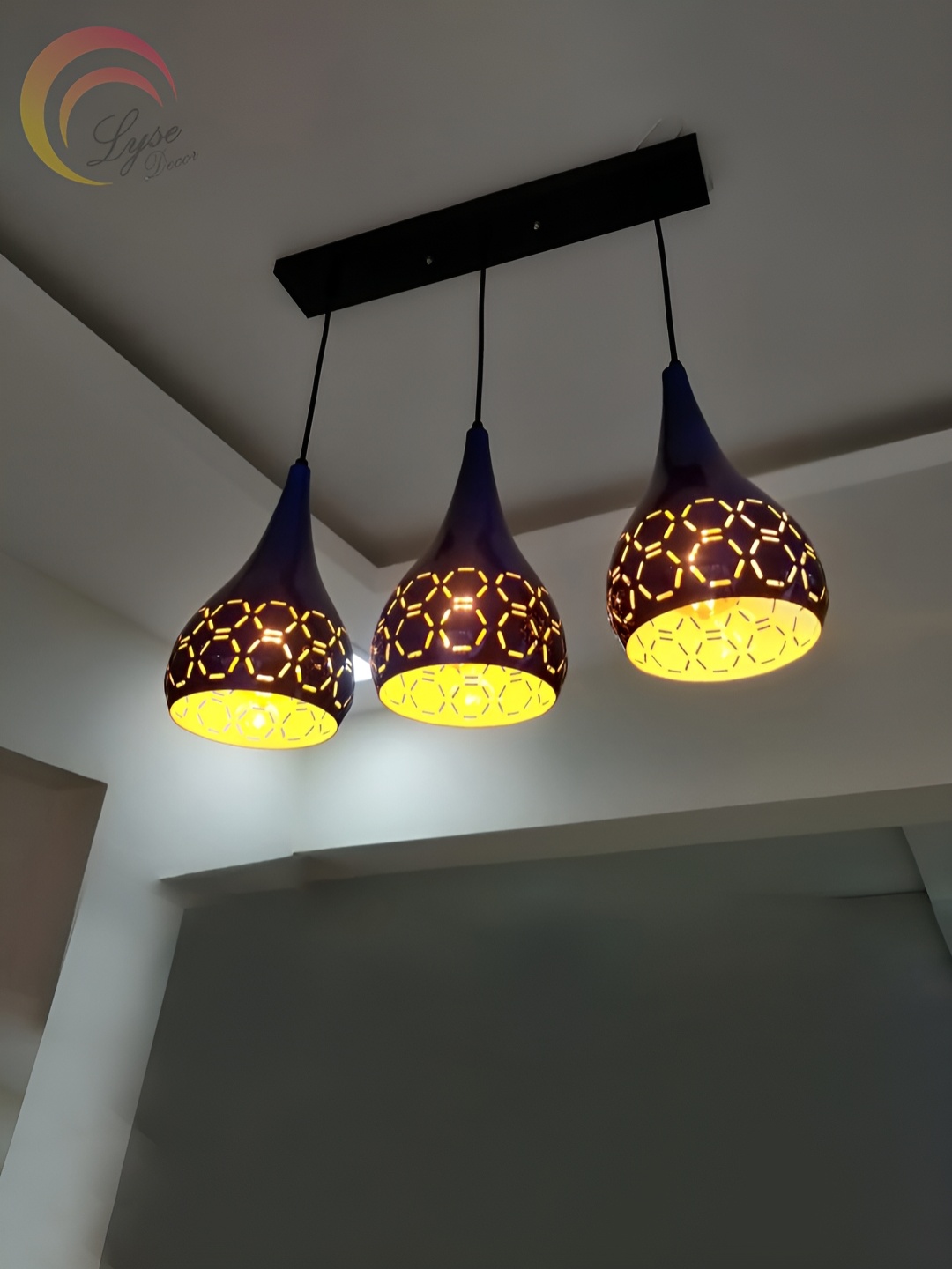 

Lyse Decor Blue Contemporary Aluminium Spherical Ceiling Lamp