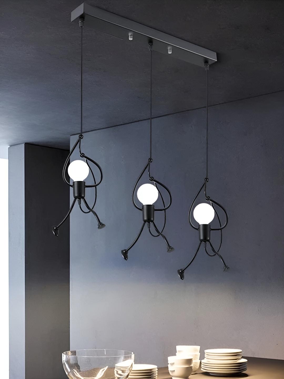 

Lyse Decor Black Contemporary Abstract Shaped Ceiling Lamp