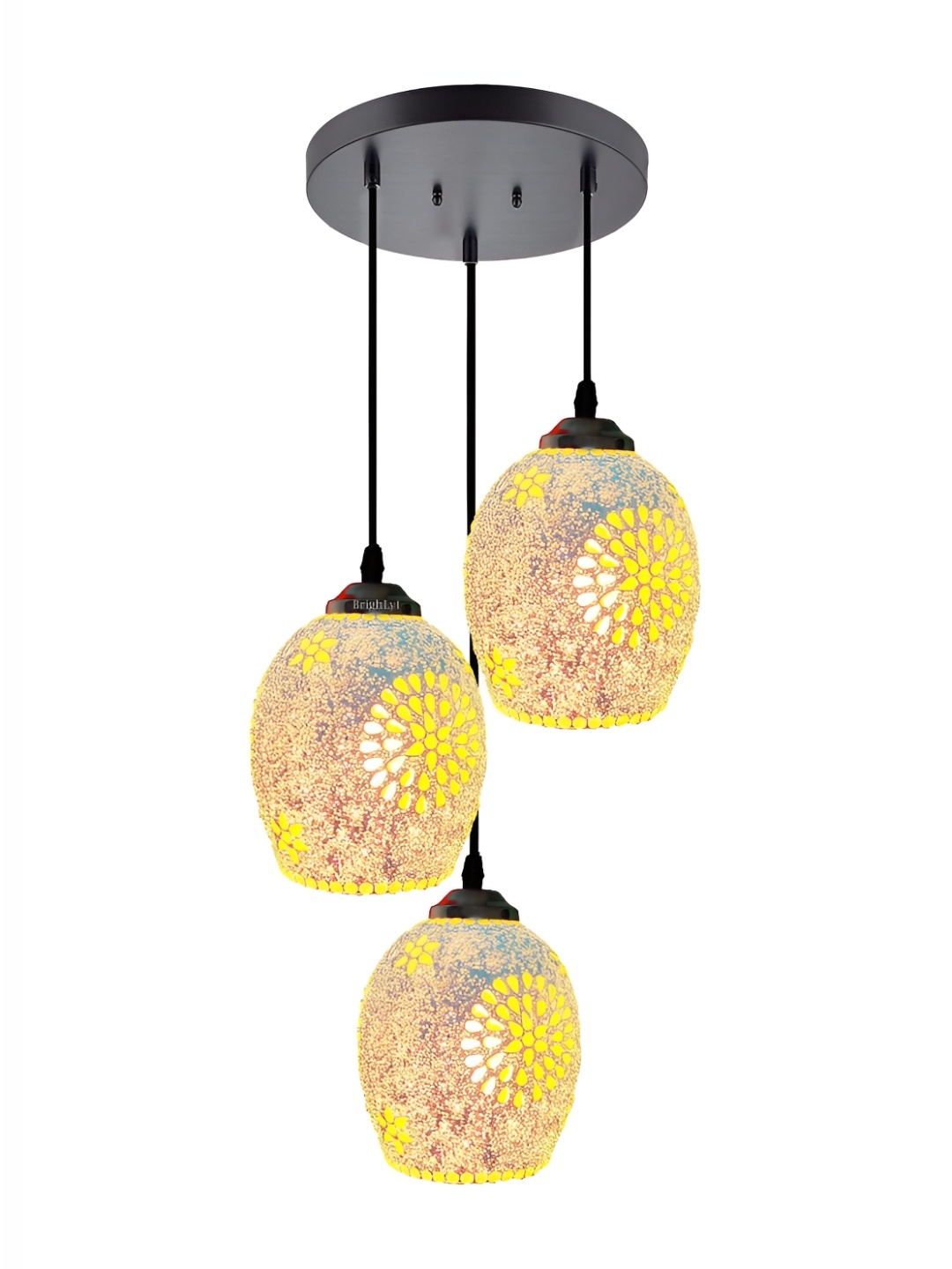

BrightLyt White & Yellow Textured Glass Ceiling Lamp