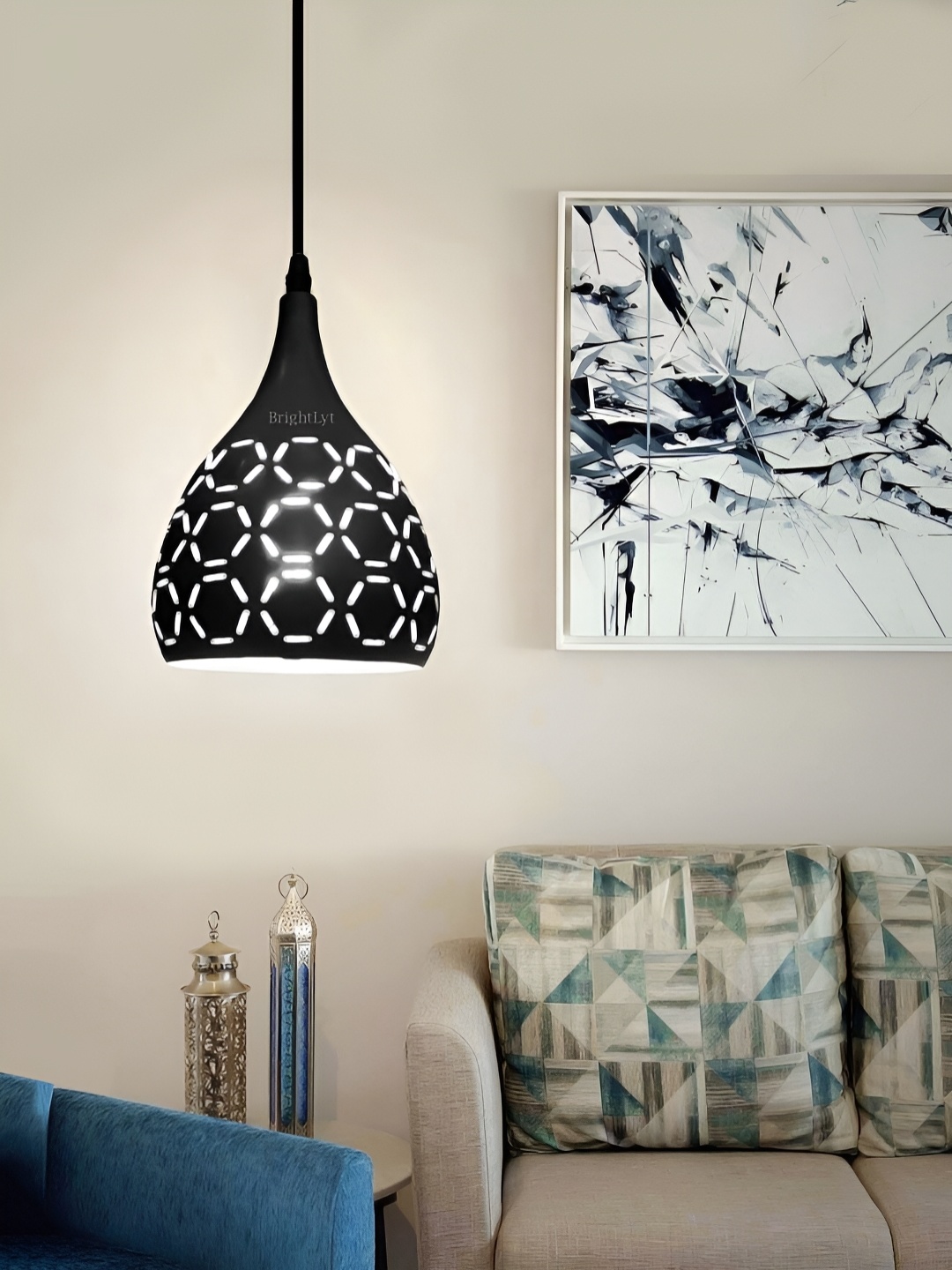 

BrightLyt Black Textured Aluminium Ceiling Lamp