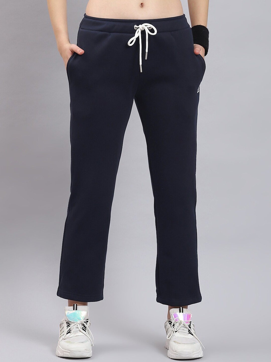 

rock.it Women Mid-Rise Track Pant, Navy blue