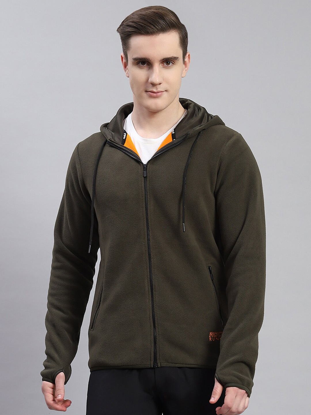 

rock.it Hooded Front-Open Sweatshirt, Olive