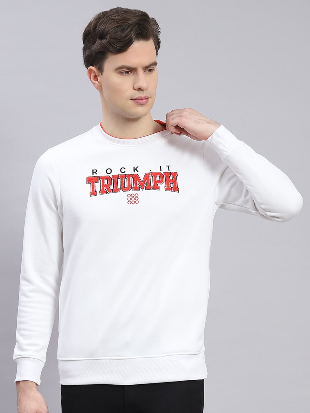 

rock.it Typographic Printed Pullover Sweatshirt, White